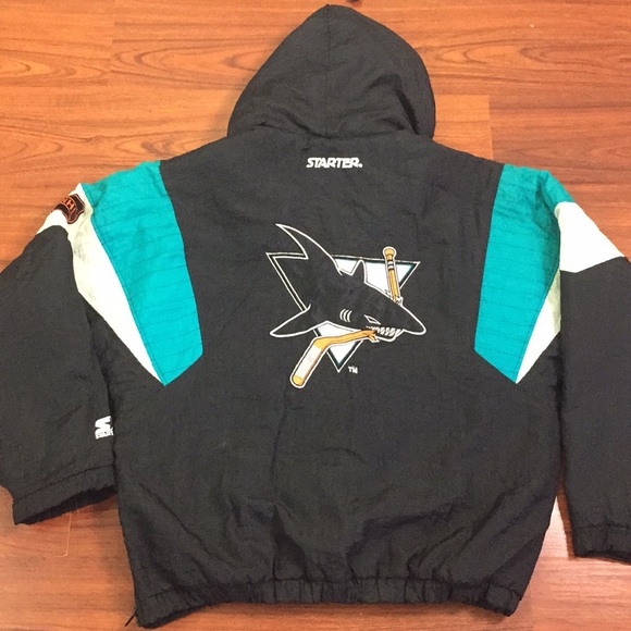 STARTER Other - Vintage Starter NHL Sharks Hooded Puffer Jacket